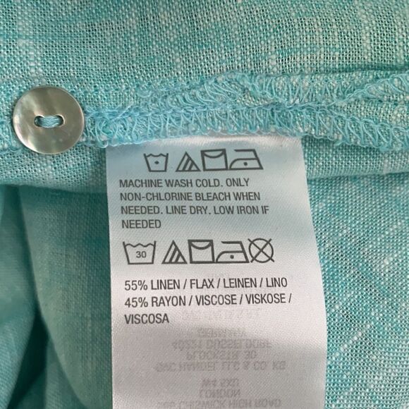 NWT Susan Graver Linen Blend Roll Up Tab Sleeve Women’s Shirt Size 1Xp - Picture 9 of 9